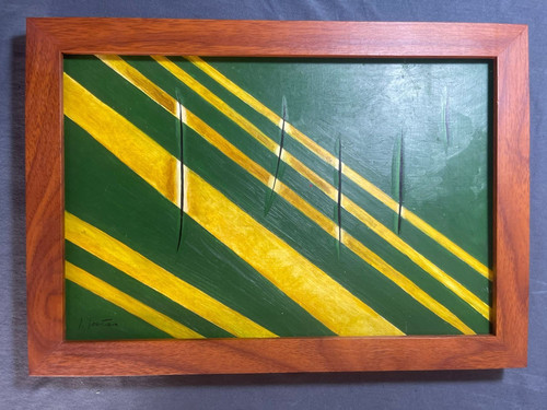 Quadro lucio fontana - fontana, legno